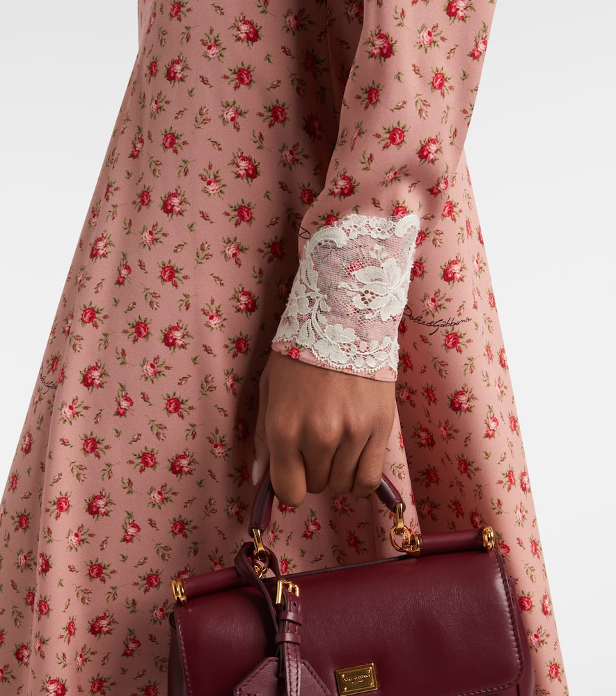 Floral silk-blend midi dress