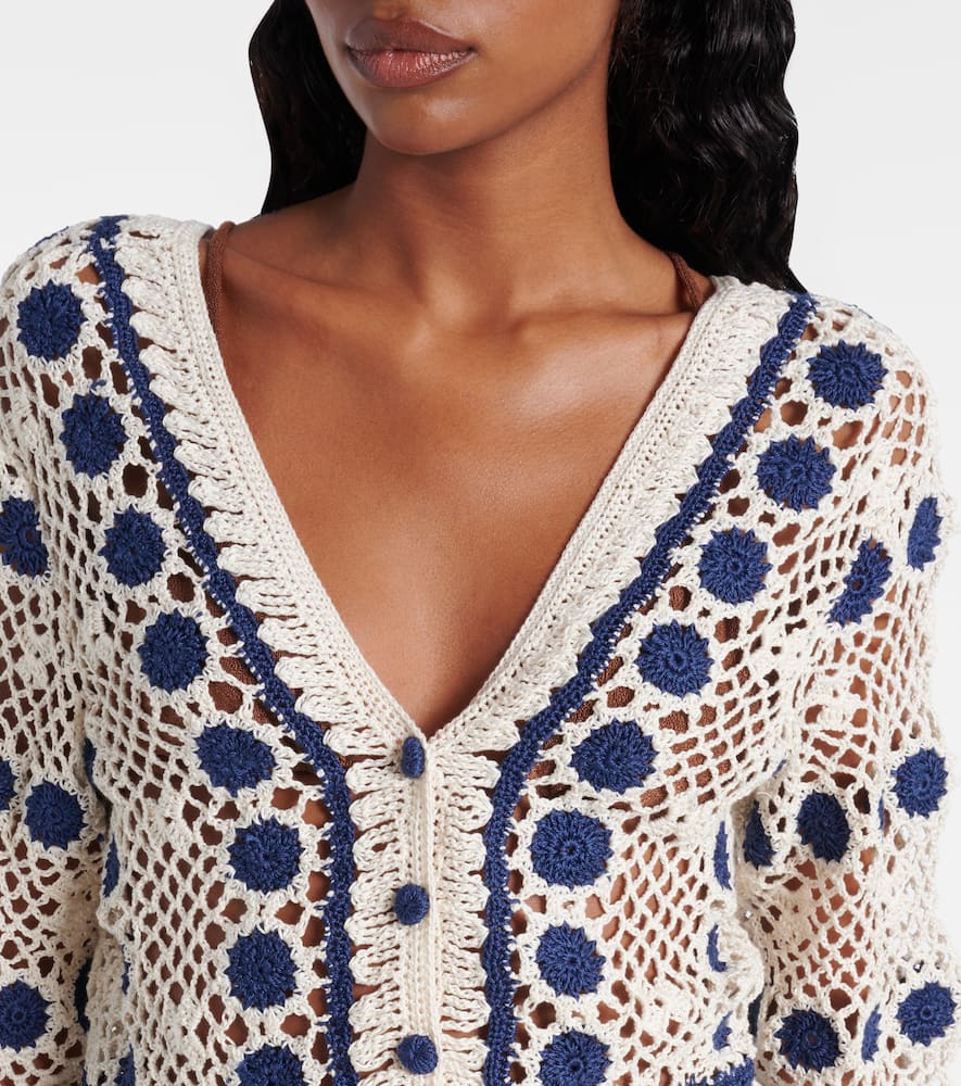 Bouquette crochet cotton cardigan