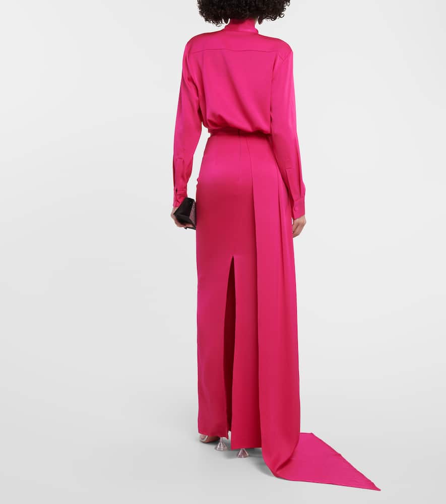 Alex Perry Draped satin maxi skirt