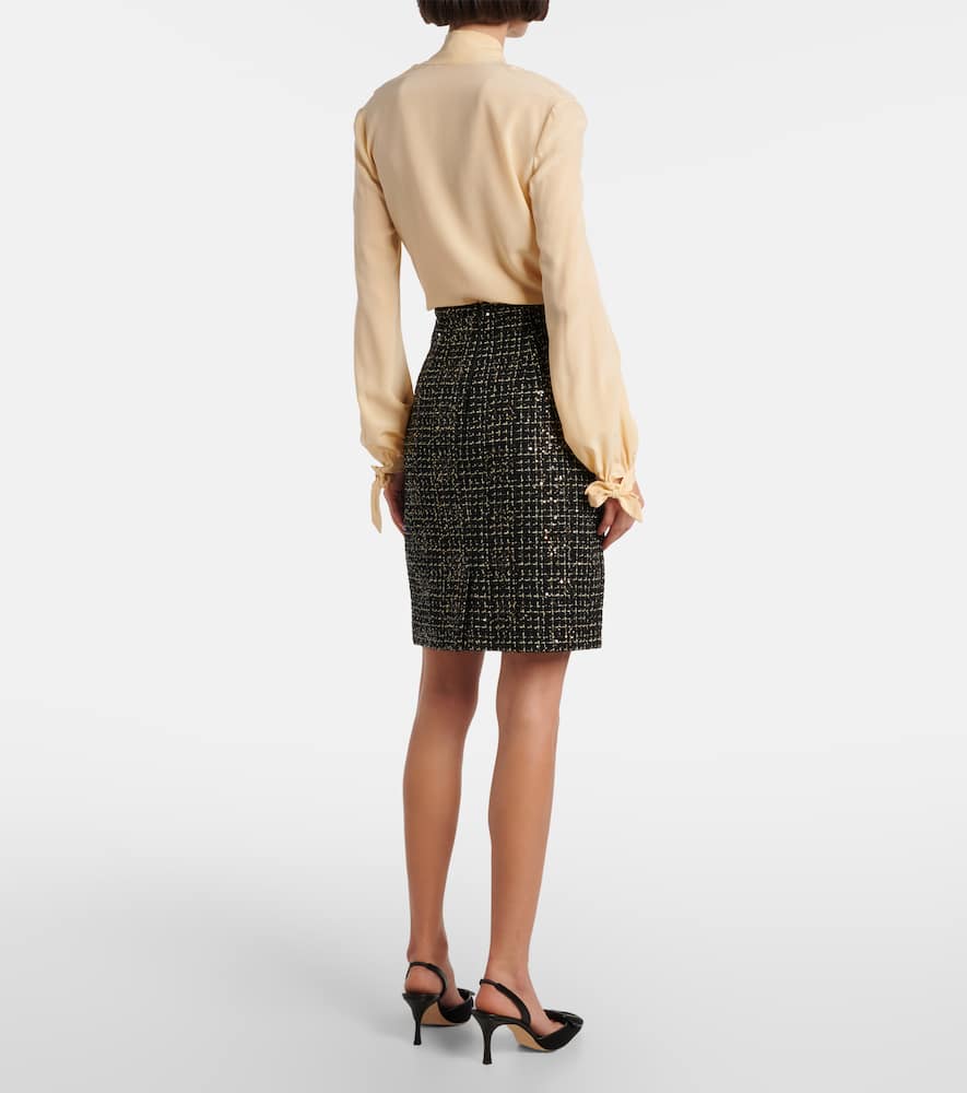 Ayaka sequined tweed pencil skirt