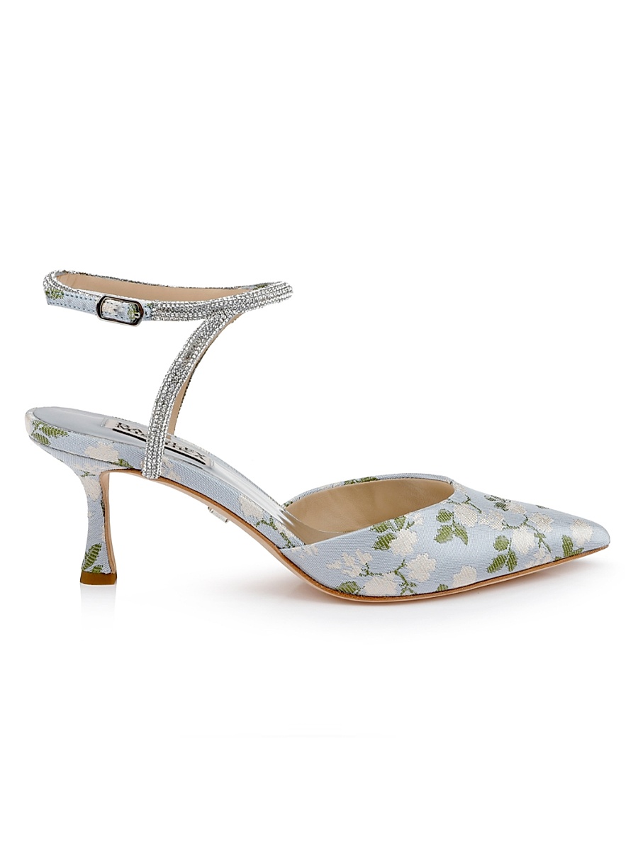 Women's Autumn 65MM Crystal-Embellished Jacquard Pumps - Mist Blue