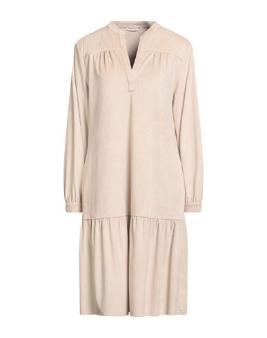 Woman Midi dress Beige Size 10 Polyester, Elastane