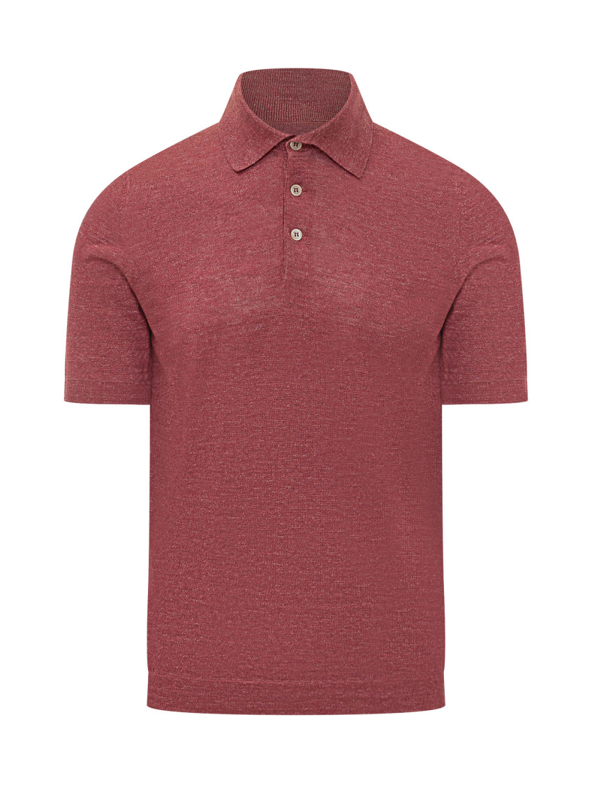 Red Solid Shirt Collar Polo
