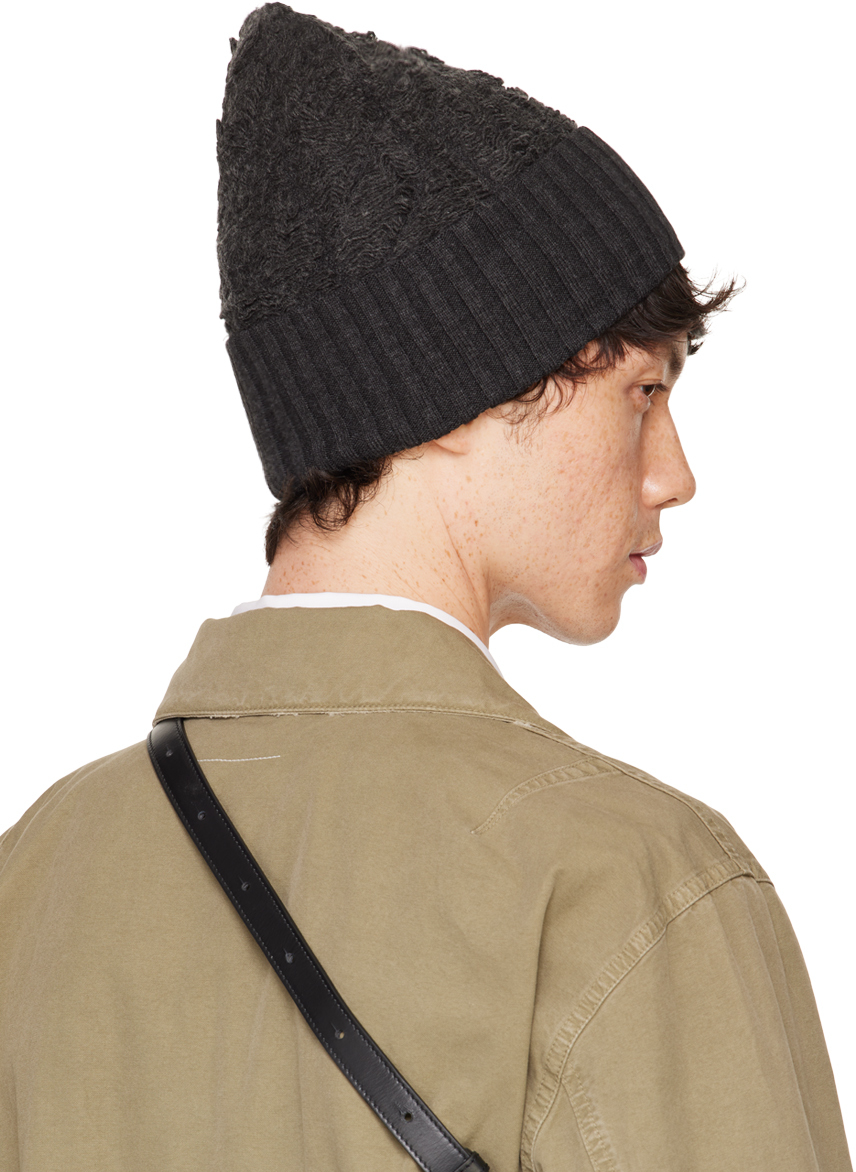 MM6 Maison Margiela Gray Acrylic & Virgin Wool Beanie
