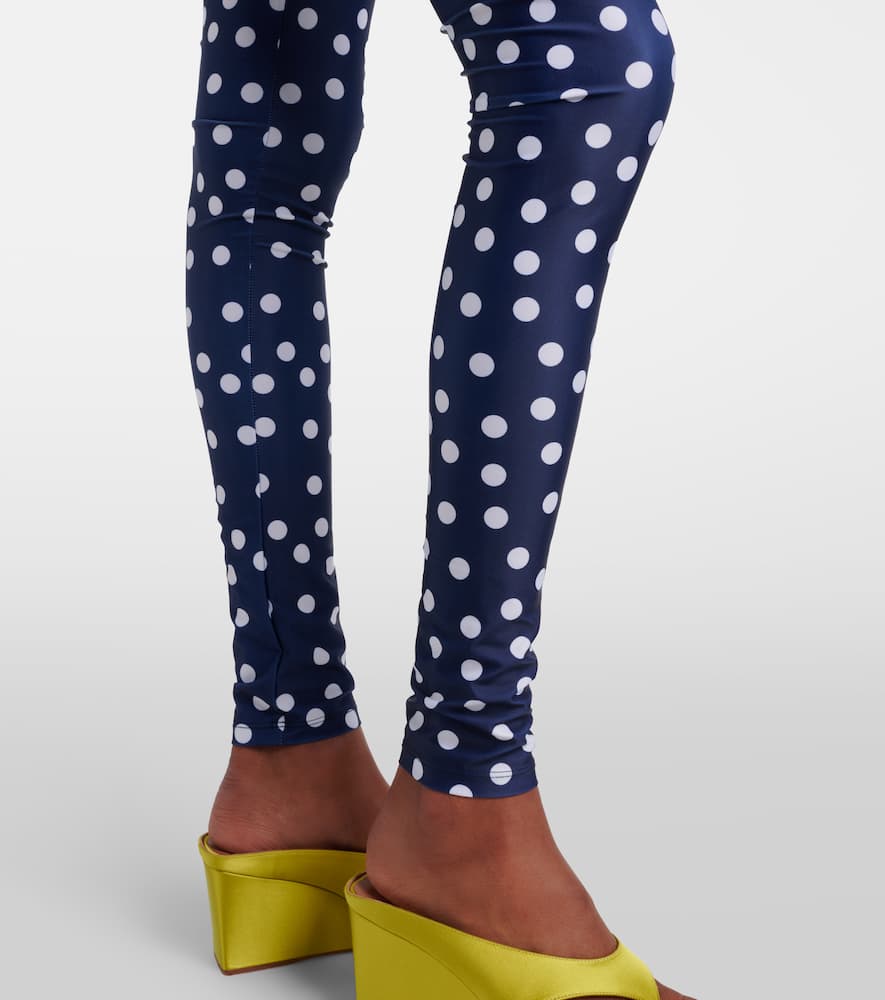 Polka-dot jersey leggings
