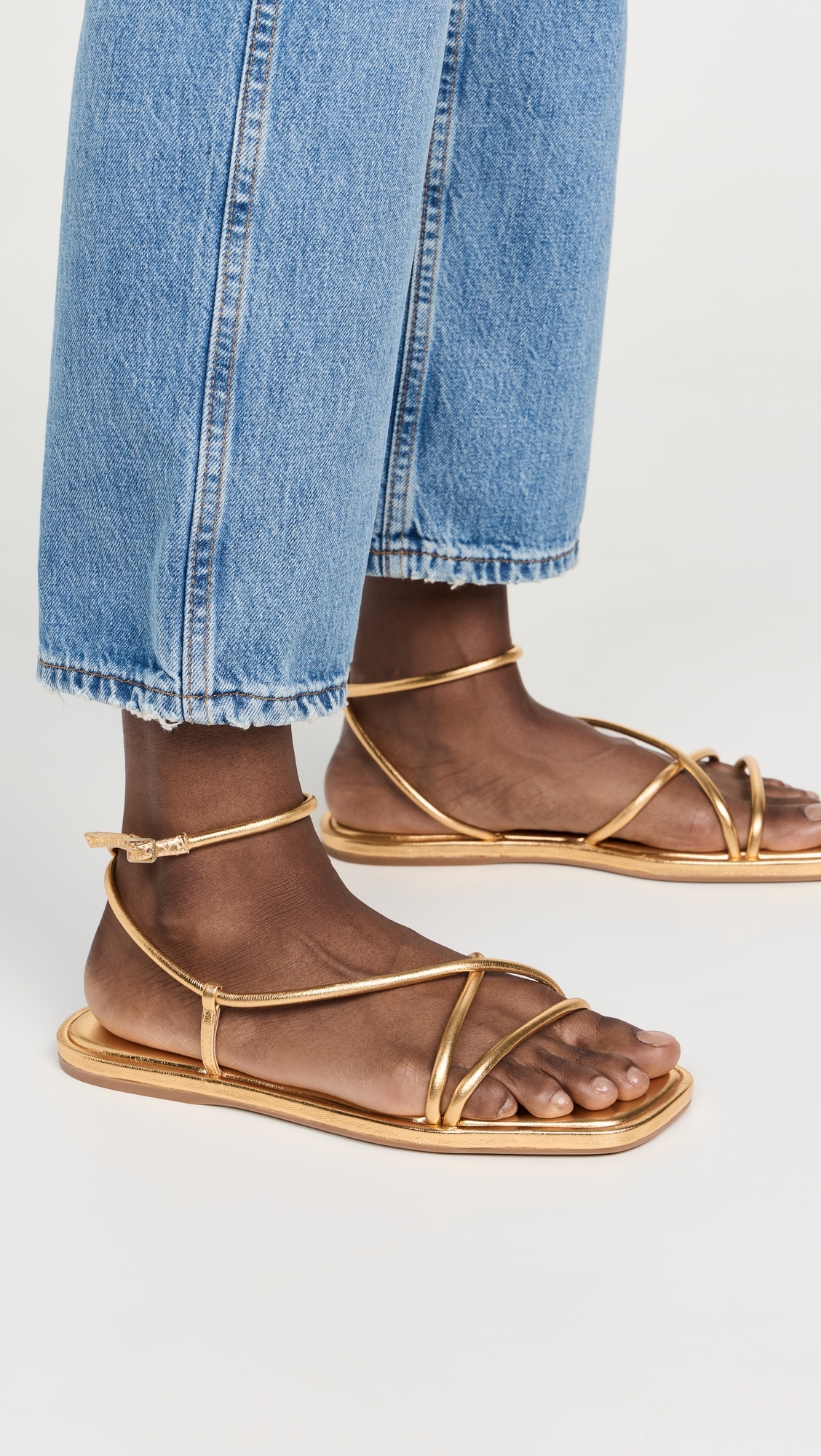Noor Strappy Sandals Gold