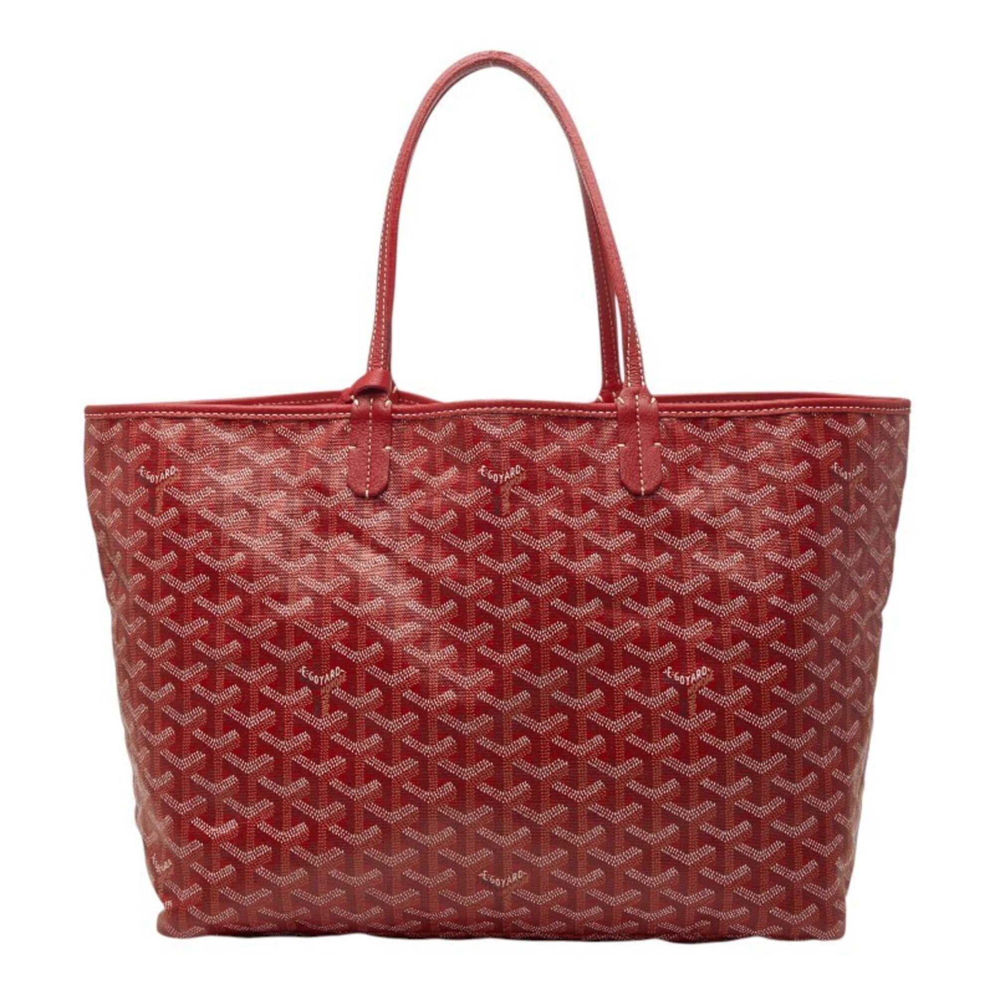 Goyard Red Color Leather Handbag Tote Bag Pre-Owned
