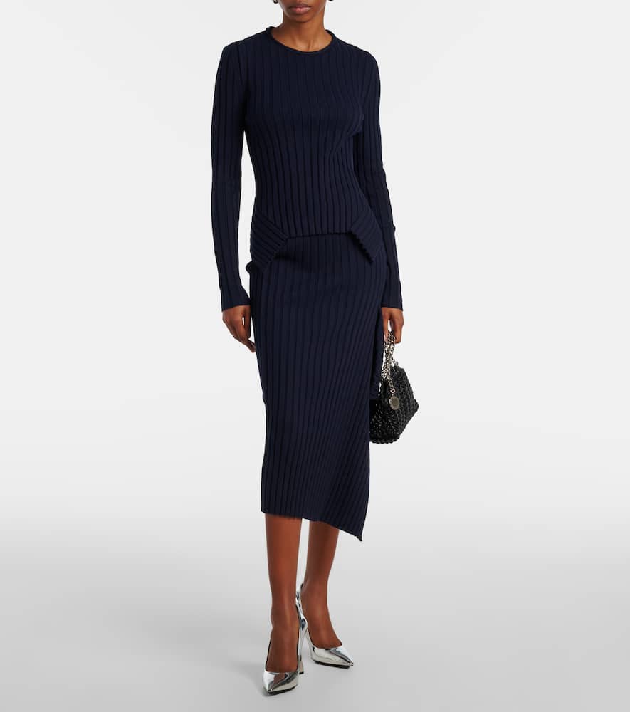 Ribbed-knit cotton sweater