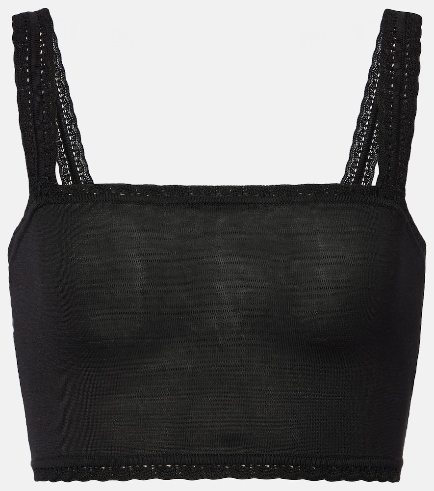 Knitted silk crop top