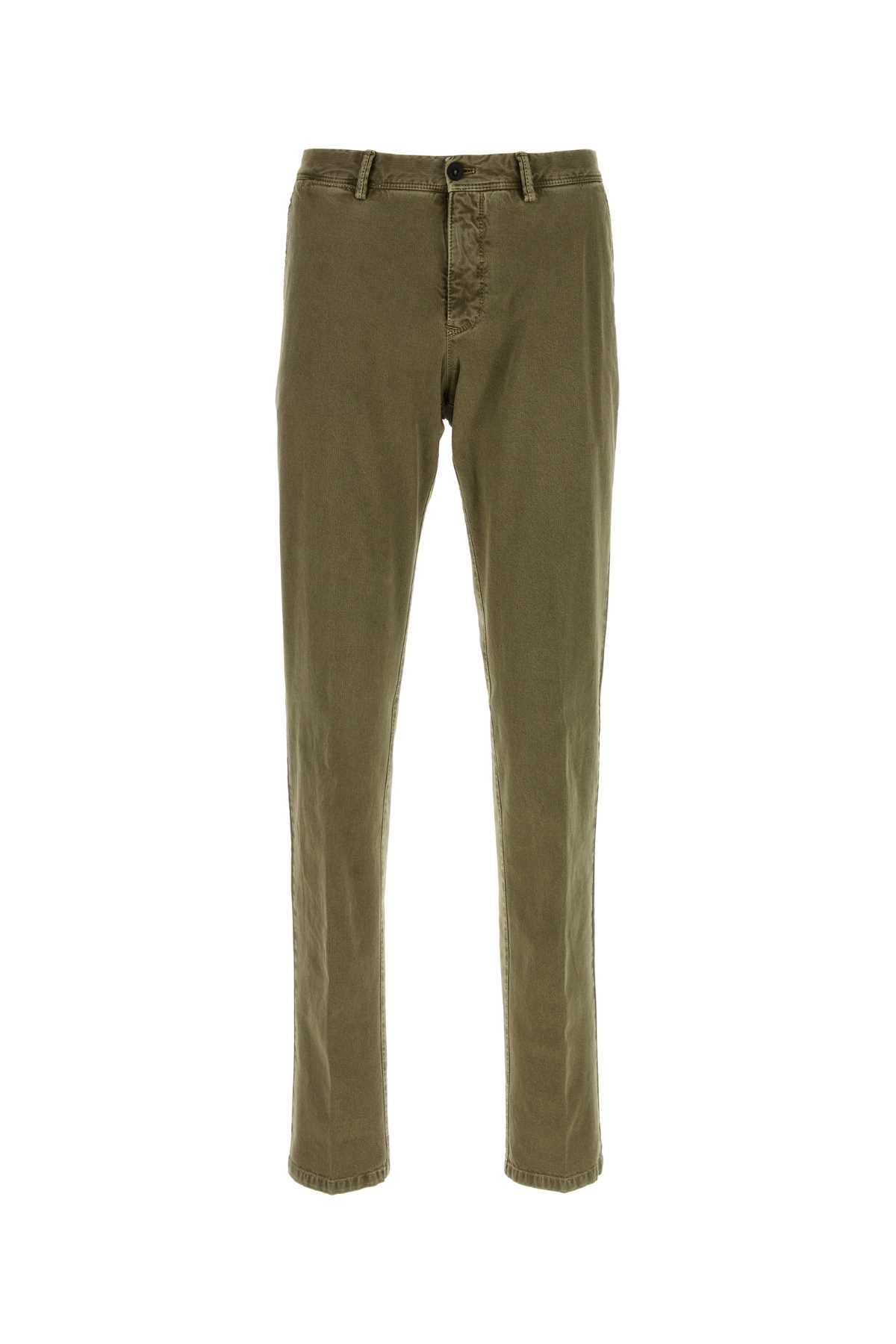 Stretch Cotton Trousers — Green