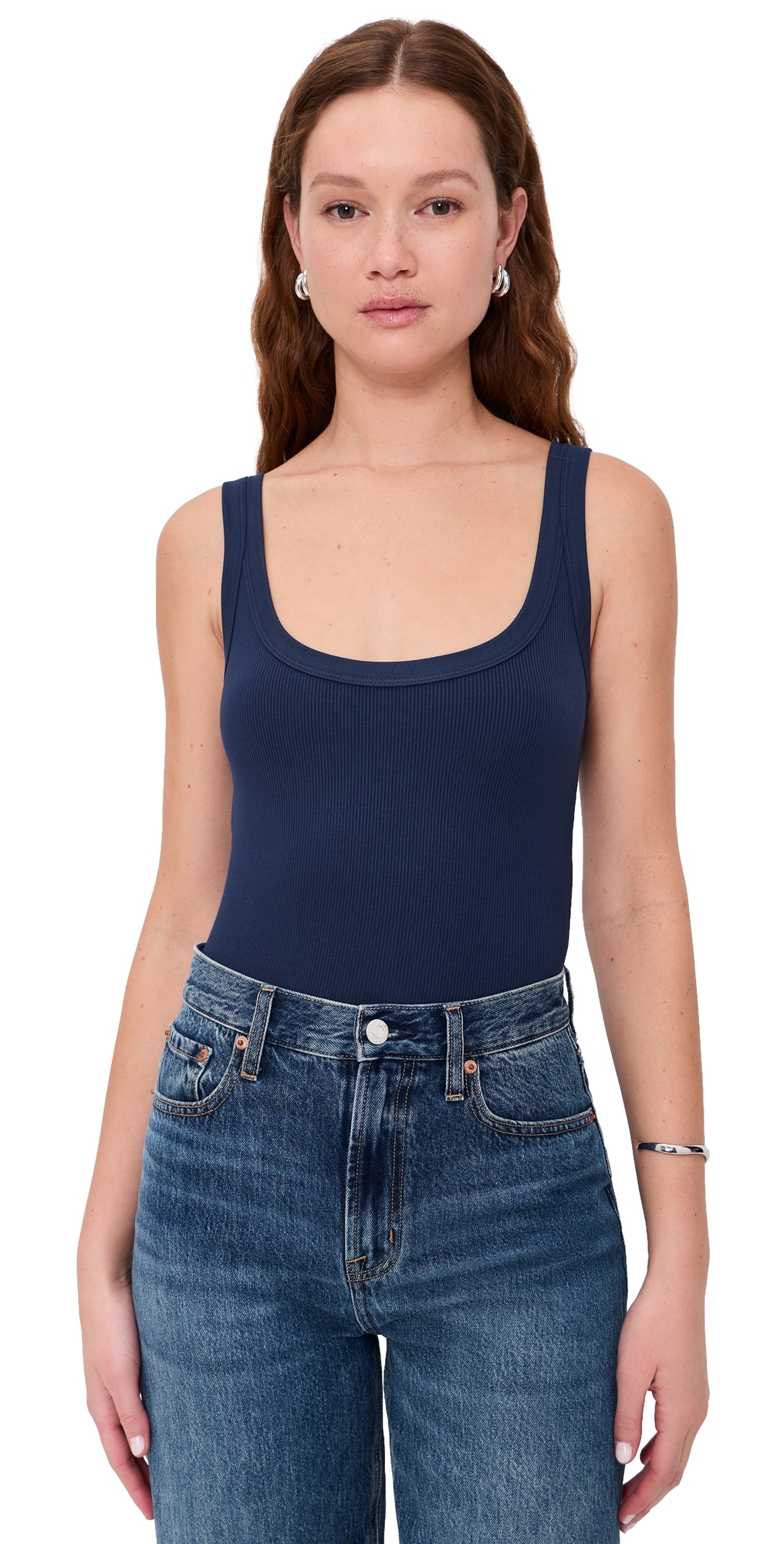 Ribbed Tank Thong Bodysuit Horizon Ink
