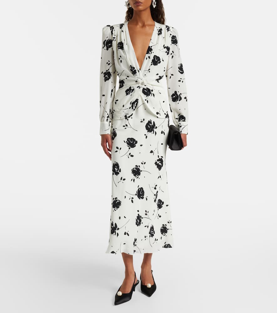 Floral silk midi dress