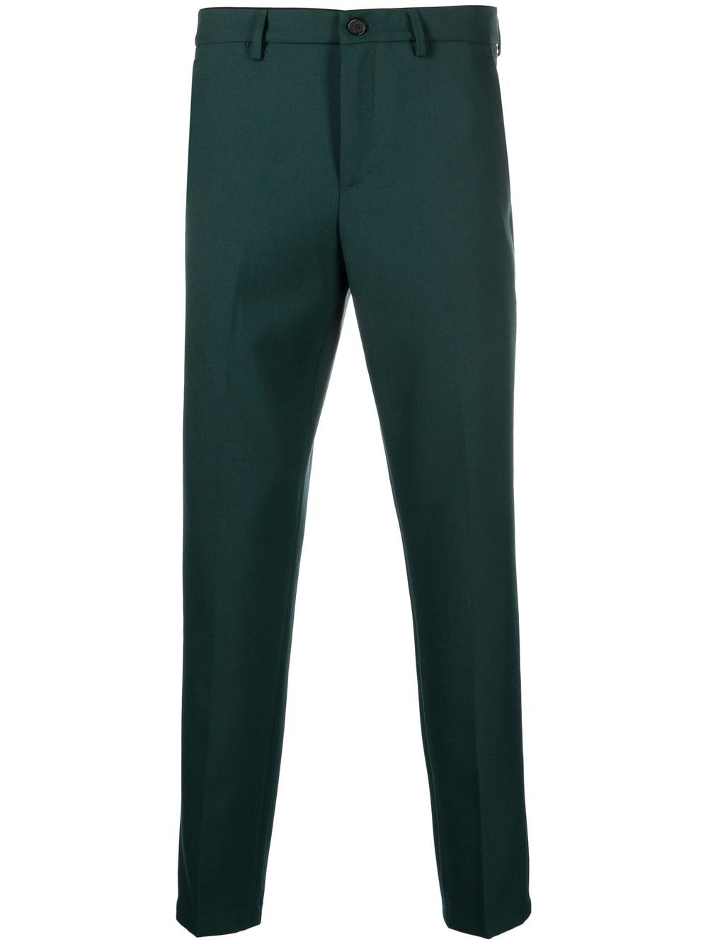 Logo-patch tailored trousers - Green