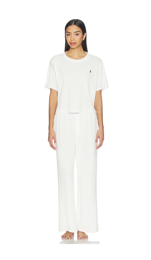 Polo Ralph Lauren Intimates Short Sleeve Top Straight Leg Pant Set in Ivory. - M also in L, S, XL