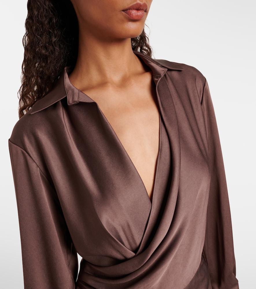 Talita draped satin wrap dress