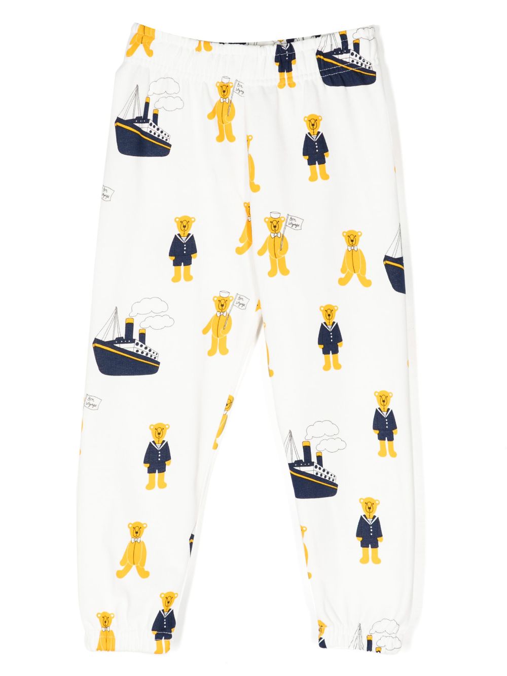 Teddybears cotton track pants - White