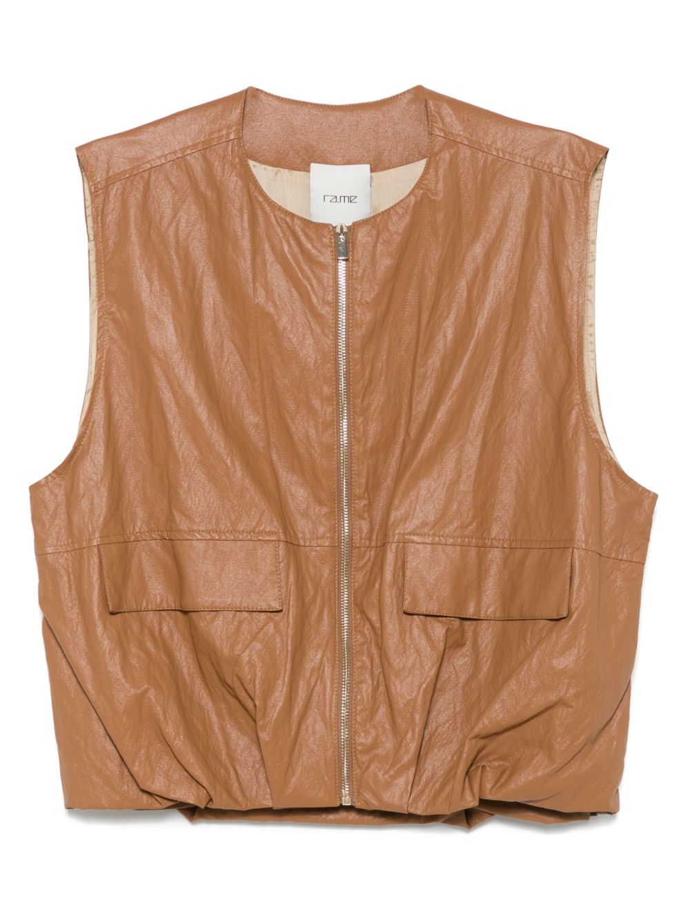 RAME crinckled gilet - Brown