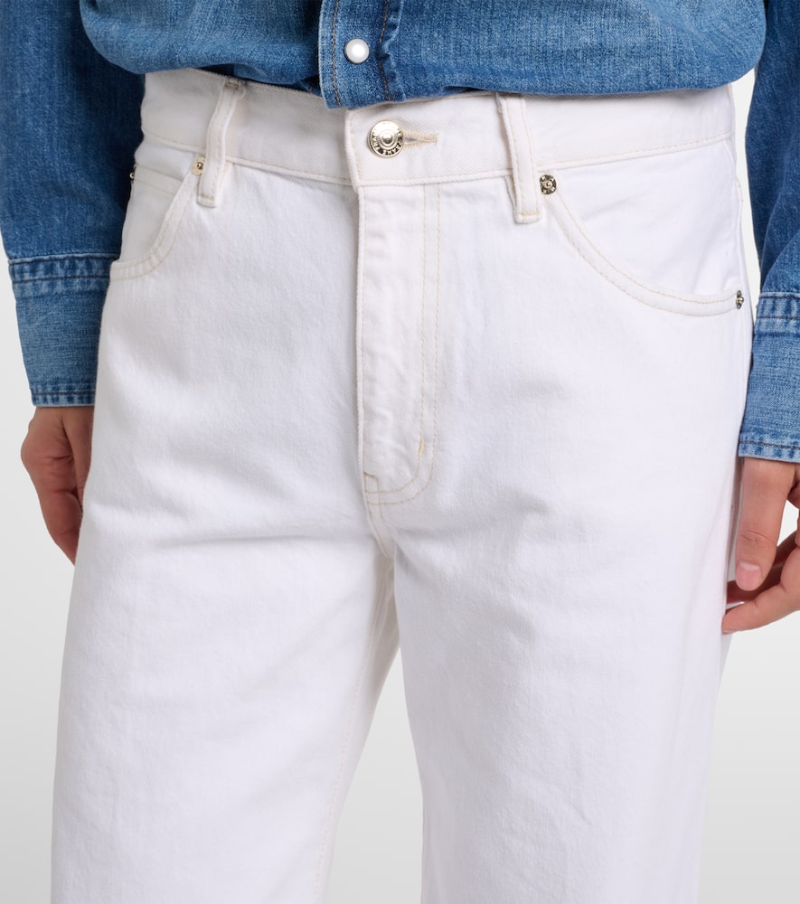 Bubble mid-rise wide-leg jeans