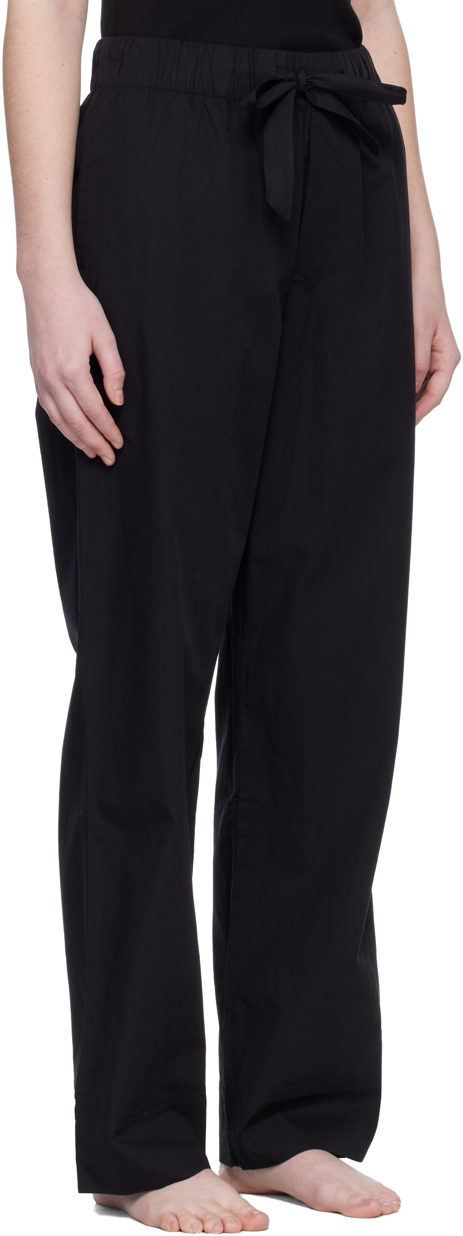 Black Poplin Pyjama Pants