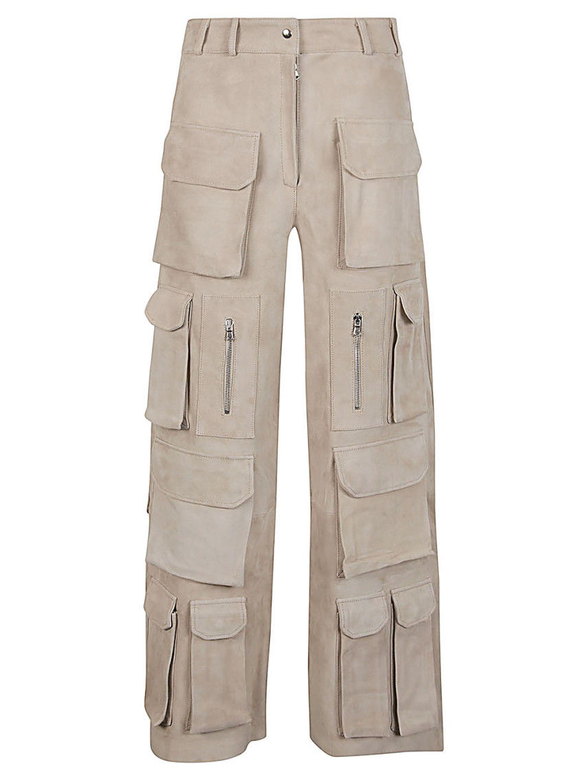 - Suede Cargo Trousers
