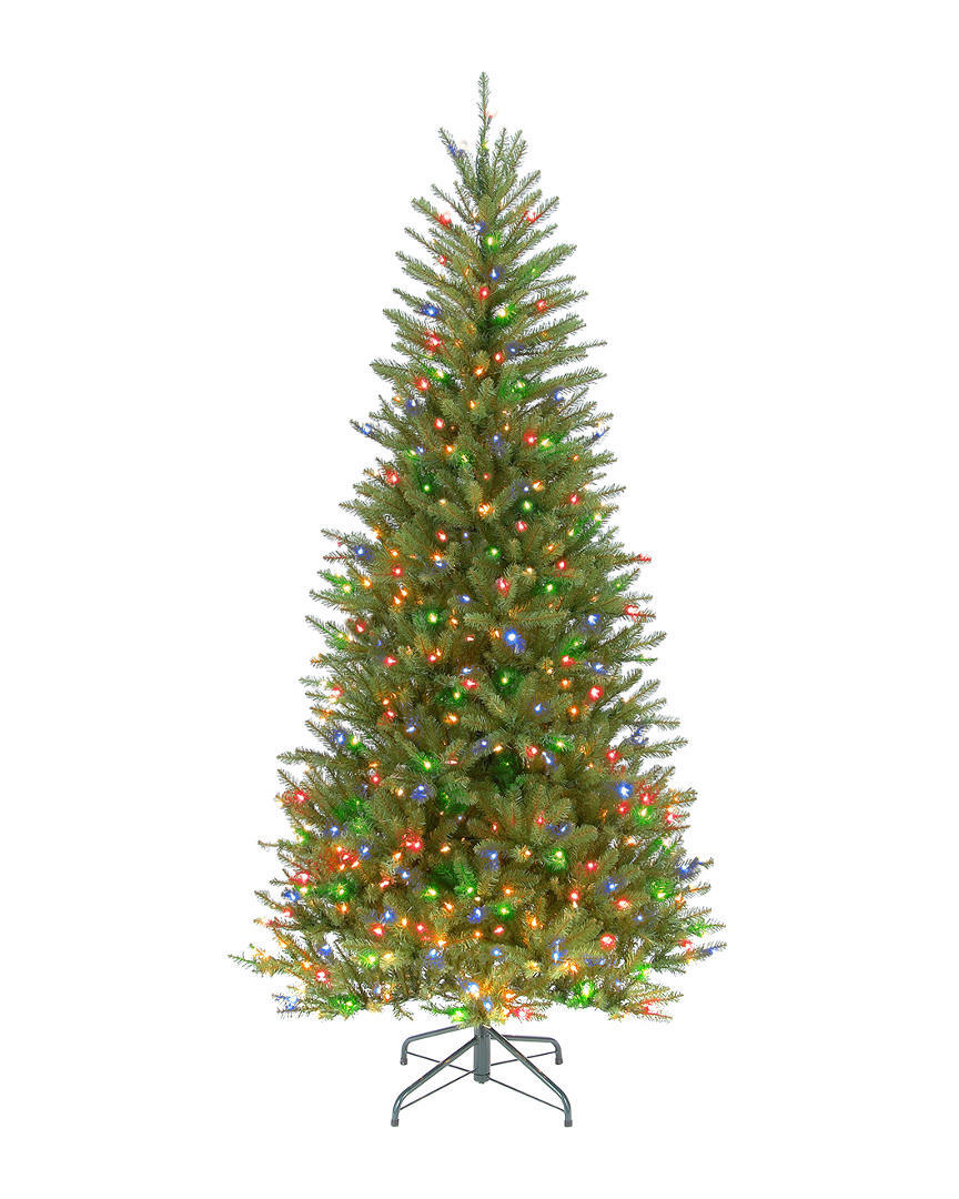 National Tree Company 7.5' Dunhill Fir Slim Tree with 600 Multicolor Lights