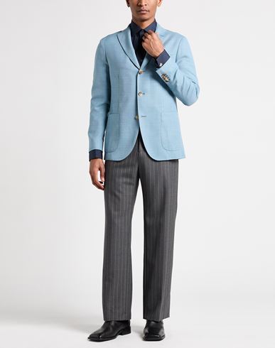Man Blazer Light blue Size 36 Virgin Wool