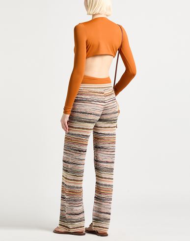 Woman Pants Sand Size 10 Viscose, Metallic fiber, Elastane, Polyamide