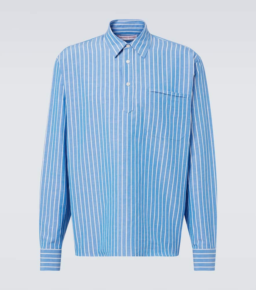 Striped linen and cotton shirt