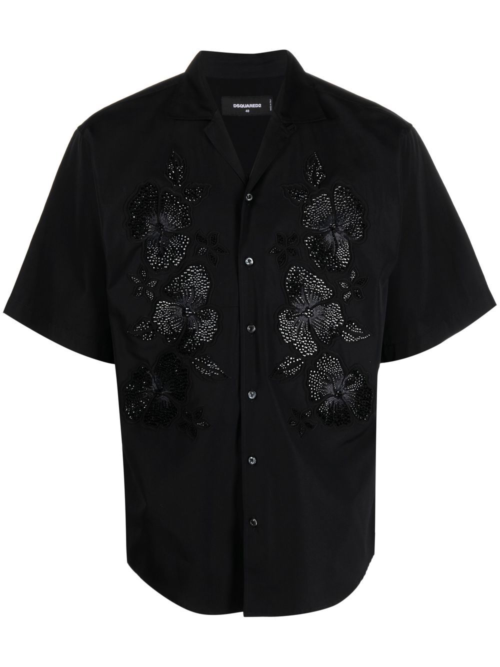 Floral-print short-sleeved shirt - White