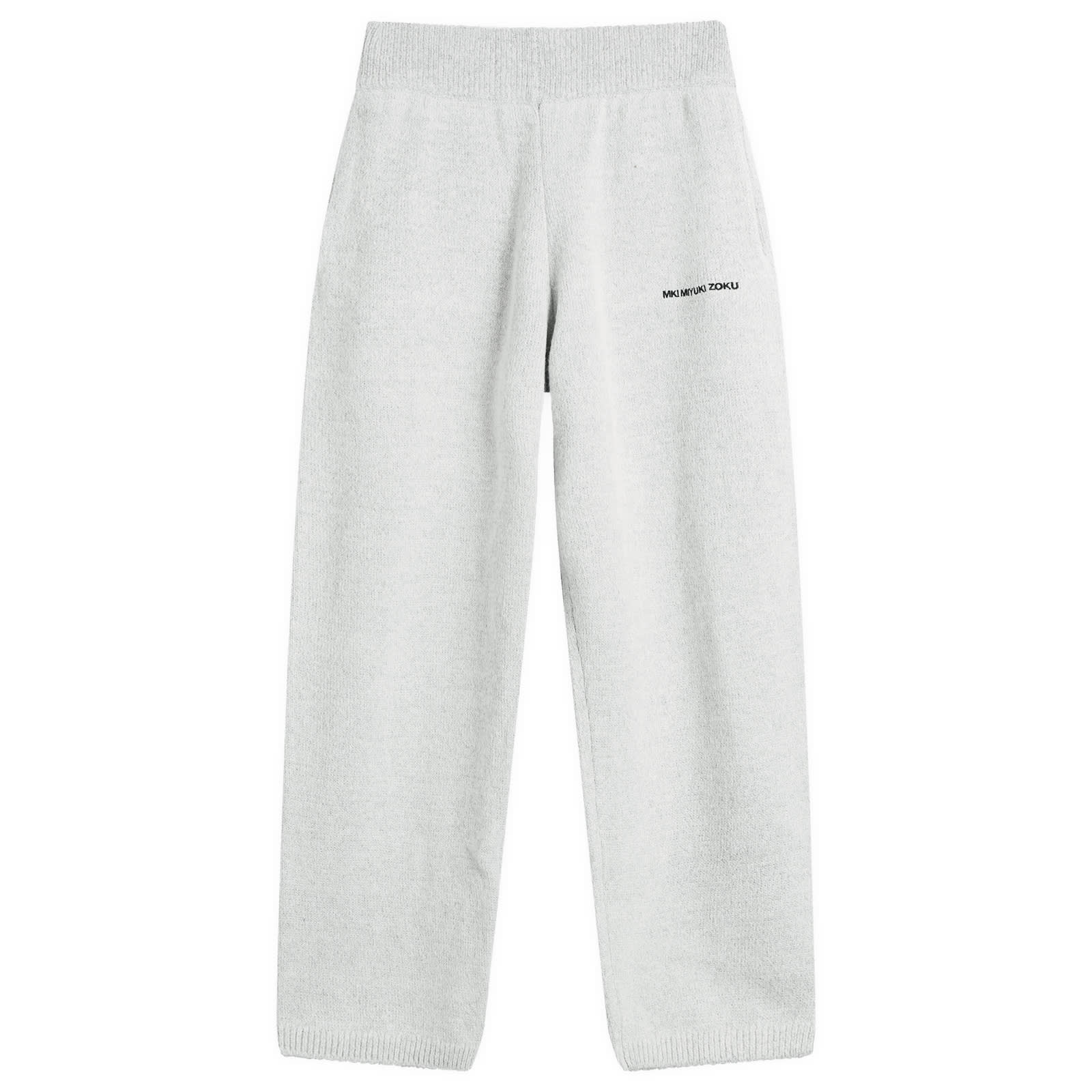 Men's Mohair Blend Knit Wide Leg Joggers Light Grey