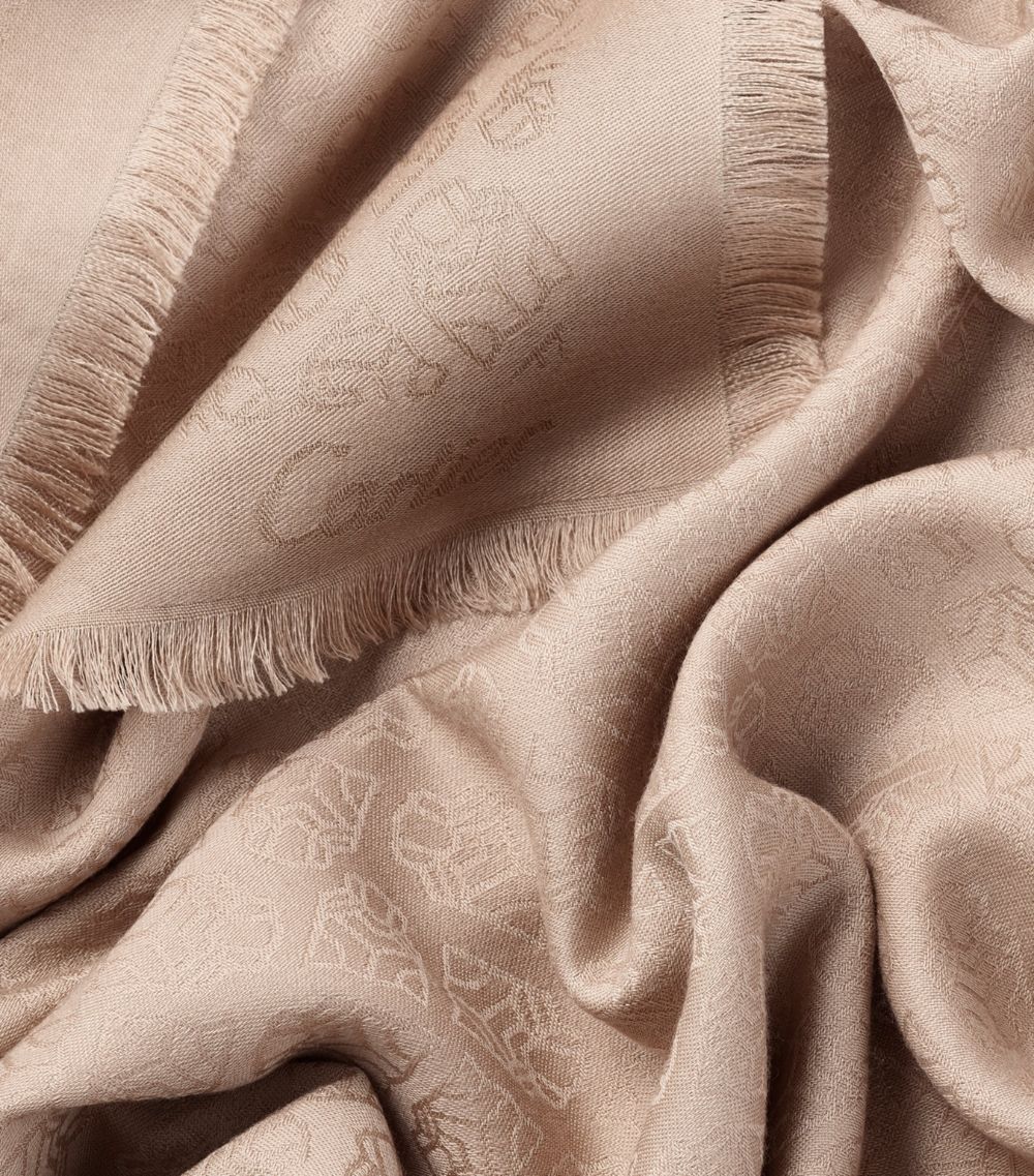 Cashmere-Wool-Silk Panther Shawl Scarf