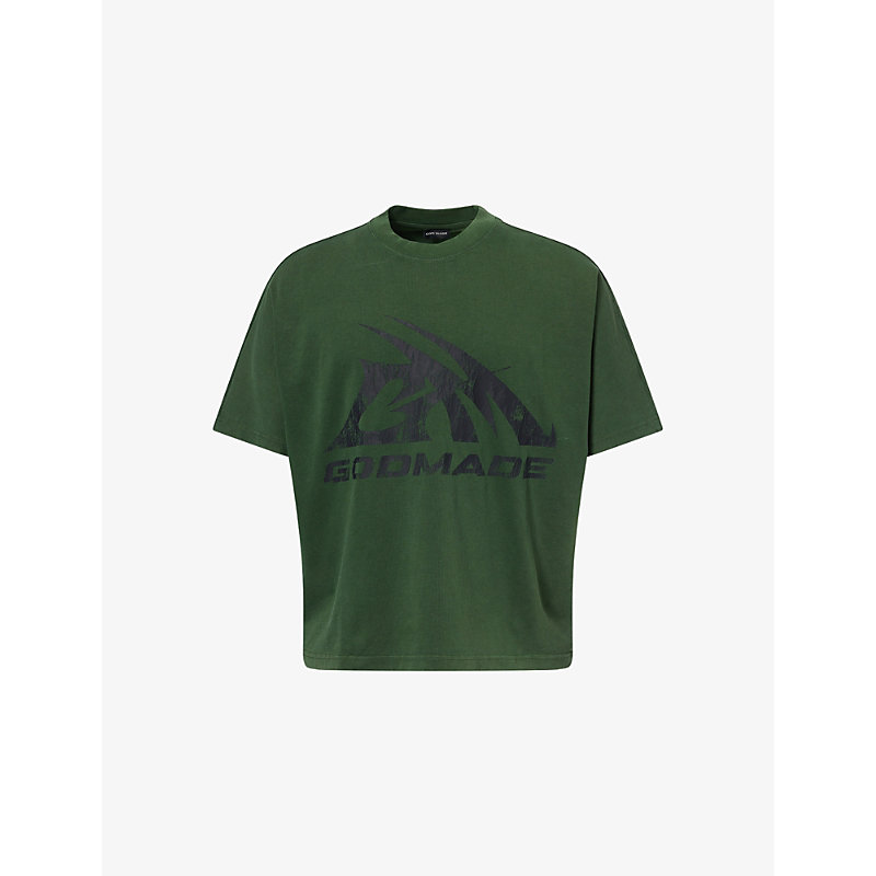 Mens Logo-Print Crew-Neck Cotton T-Shirt