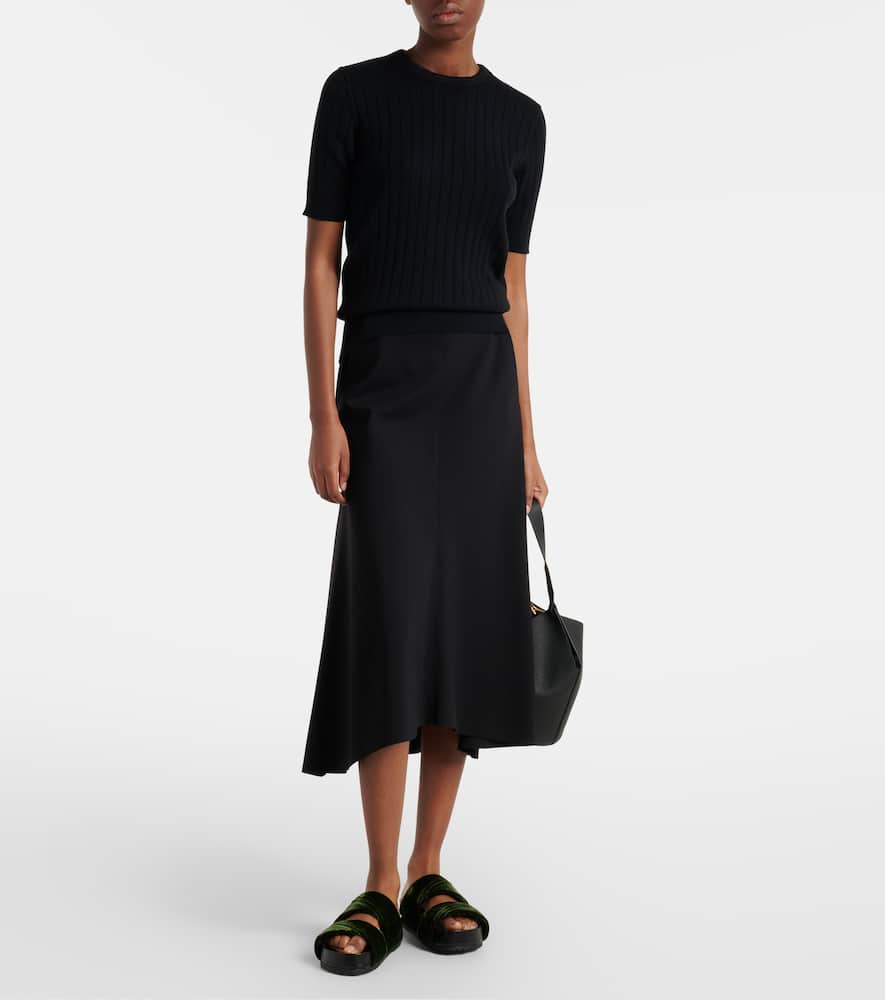 Ribbed-knit cotton top