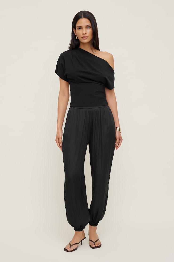 Alexa Cotton Spandex T Shirt - Black - Women Clothing