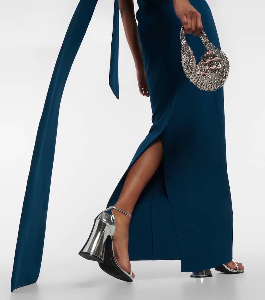 Embellished crêpe gown