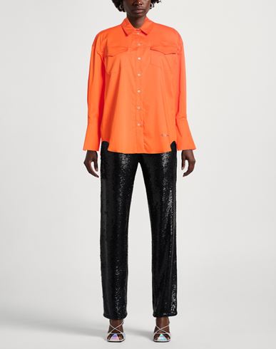 Woman Shirt Orange Size 4 Cotton, Polyamide, Elastane