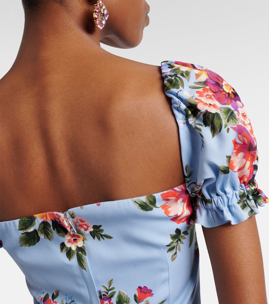 Floral silk-blend midi dress