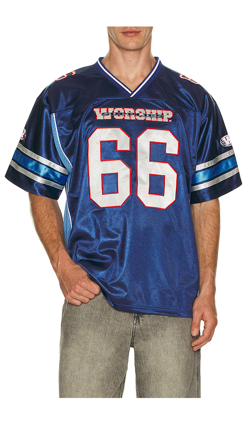 Worship Supplies Belter Mesh Jersey in Blue Depths. S also in L, M, XL/1X