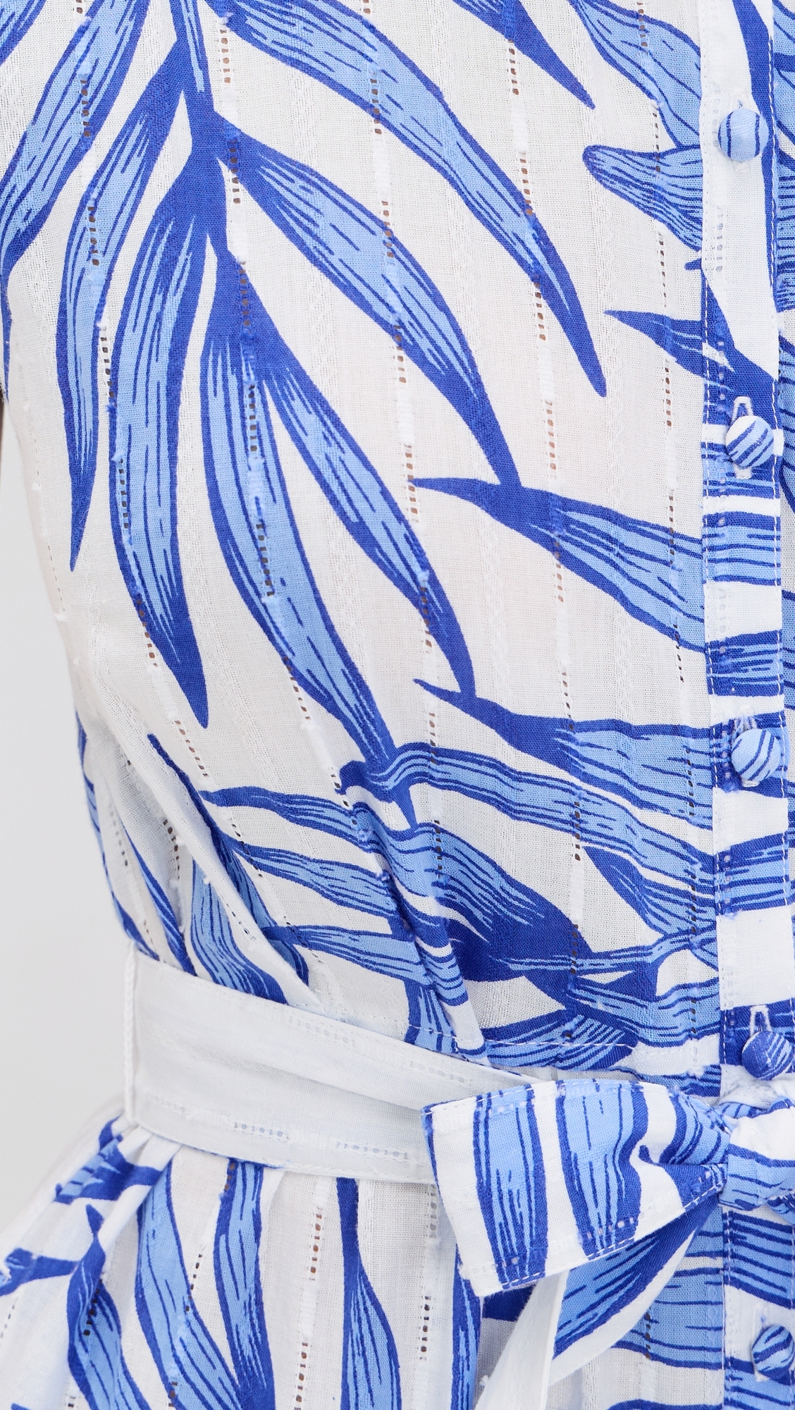 Tiered Palm Dress Blue Palm Leaf