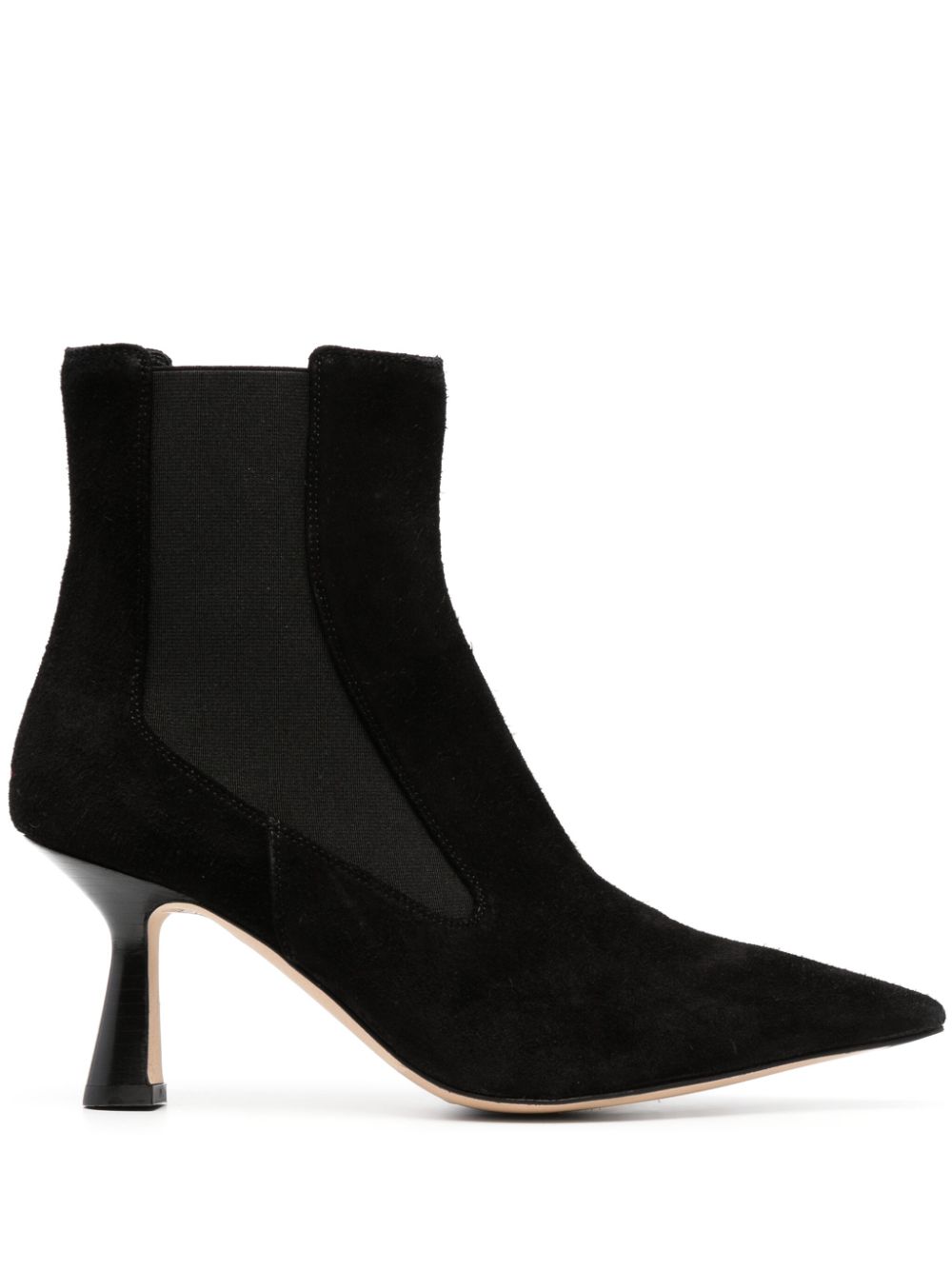 Side-zip leather ankle boots - Black
