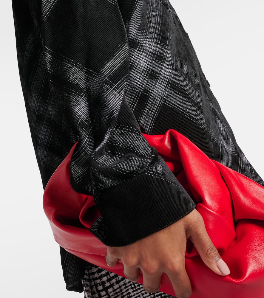 Check velvet shirt