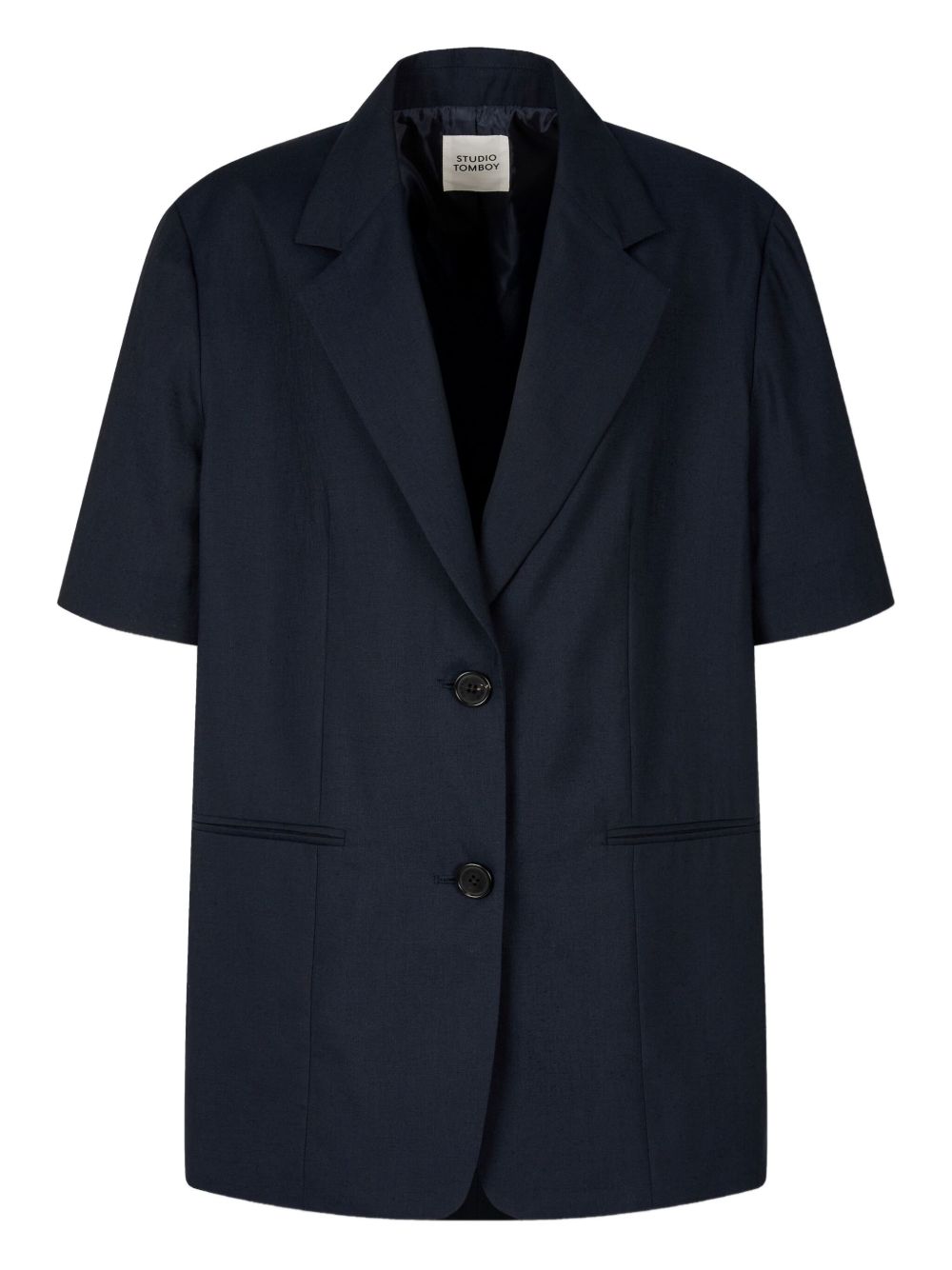 Short-sleeve tailored blazer - Black