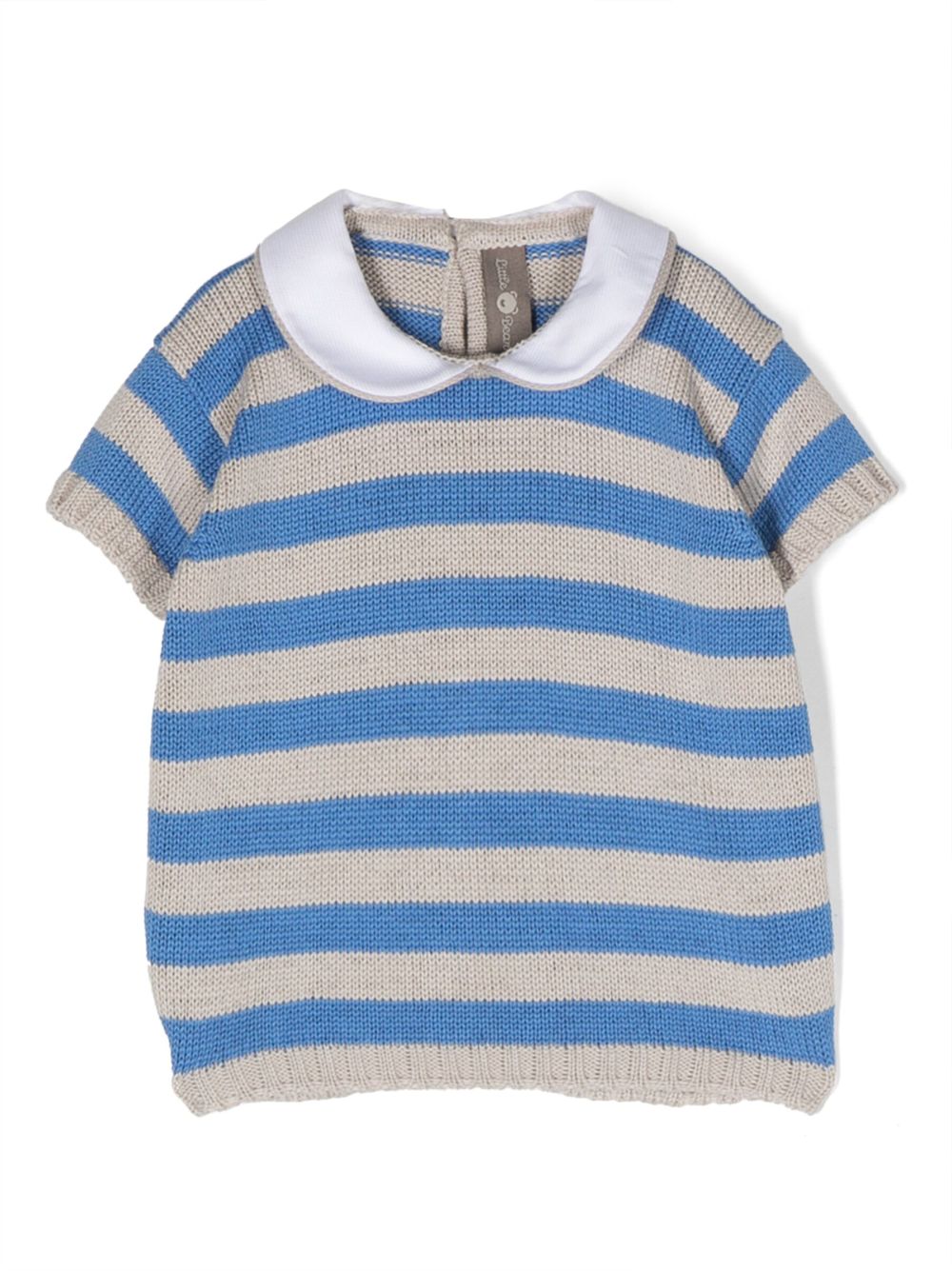Club-collar striped jumper - Neutrals