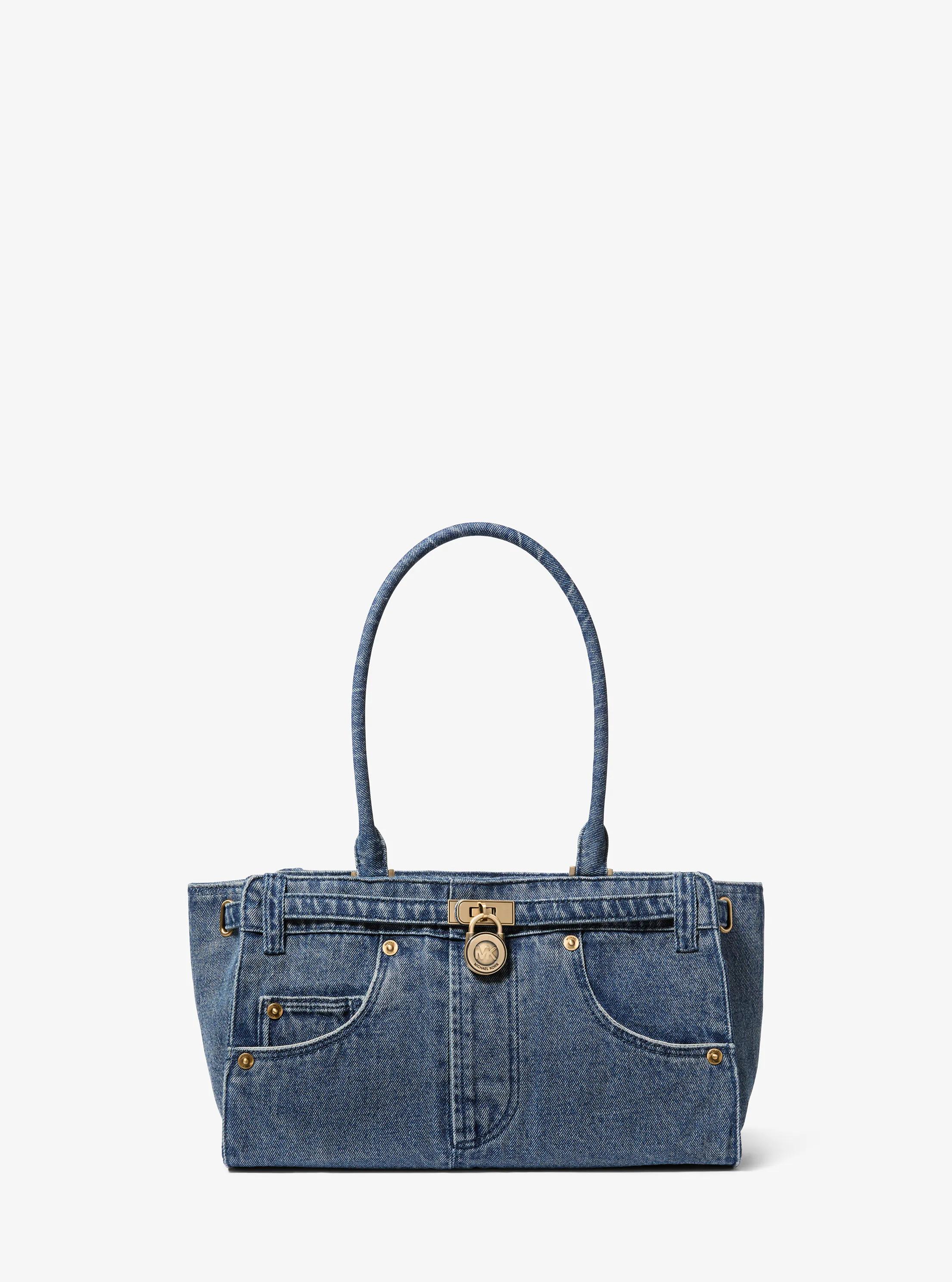 Michael Kors Hamilton Moderne Small Washed Denim Satchel in Blue - One Size by
