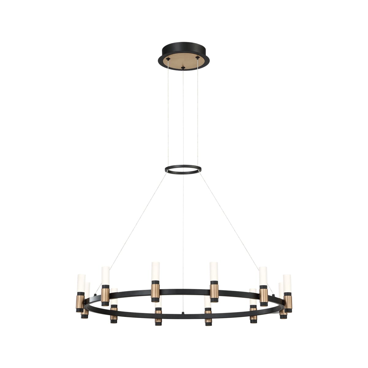 Deep Black Brass LED Chandelier from the Albany Collection