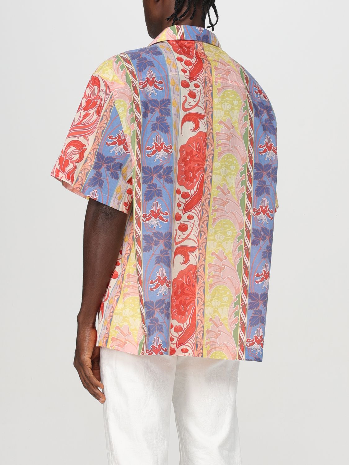 Floral-print bowling shirt - Blue