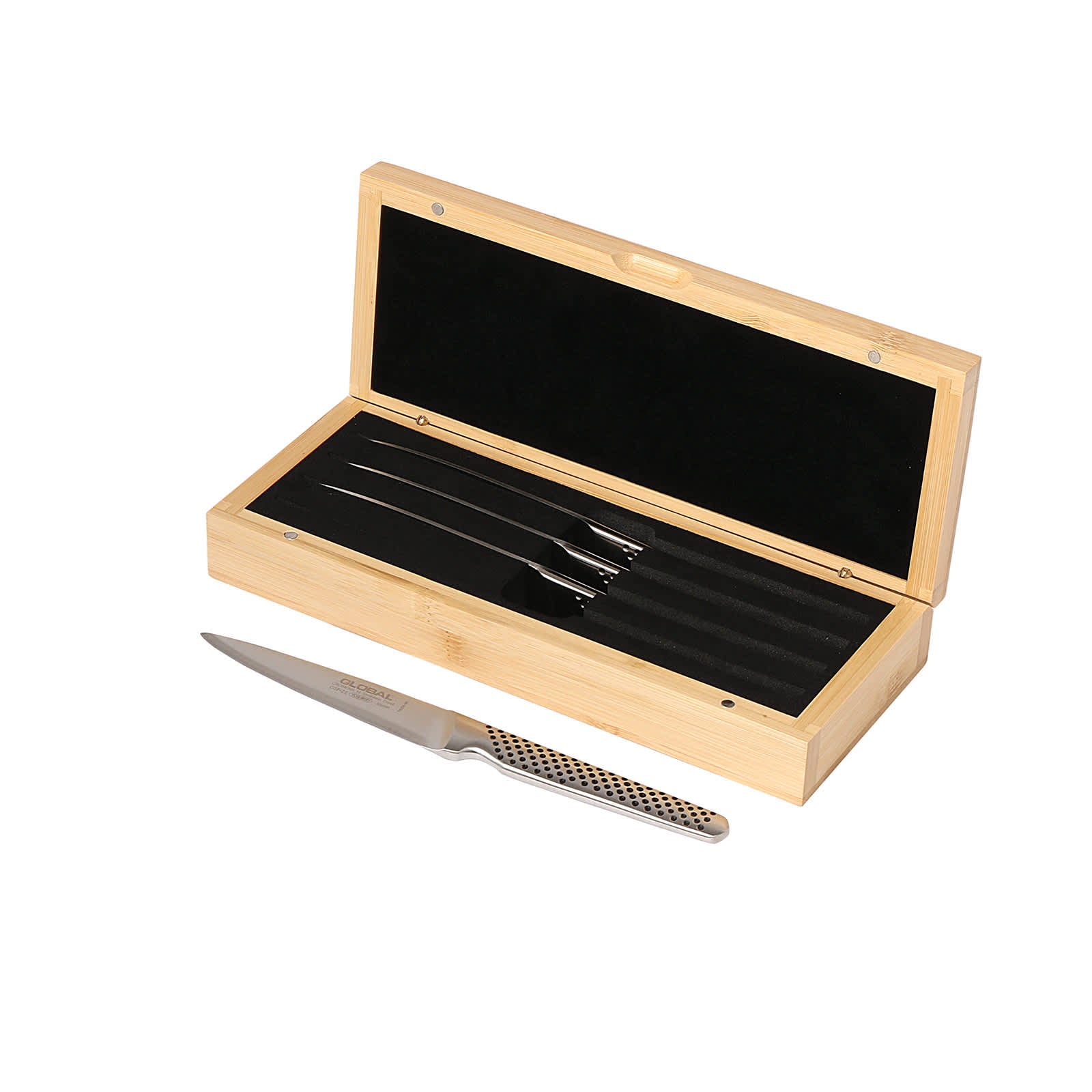 4-Piece Steak Knife Set with Bamboo Box