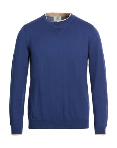 Man Sweater Blue Size 46 Cotton