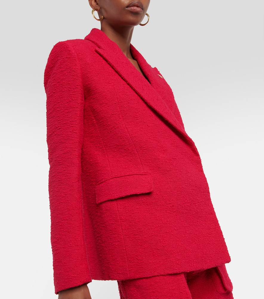 Double-breasted bouclé blazer