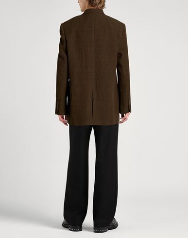 Man Blazer Dark brown Size M Viscose, Linen